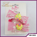 Hair ties for kids fabric ribbon with cutely acryliv bead